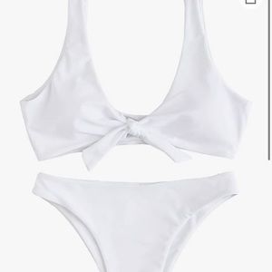 Tie knot white bikini size small